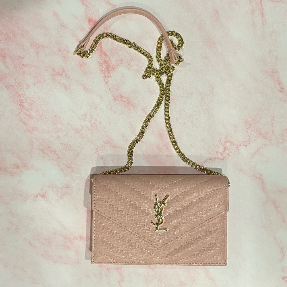 Yves Saint Laurent Blush Quilted Crossbody Bag YSL
